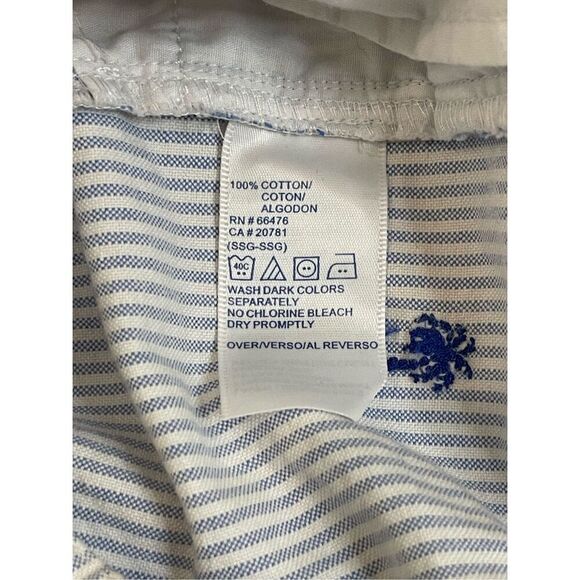 Tommy Hilfiger women’s capris light blue white striped with palm trees embroider - Picture 7 of 7